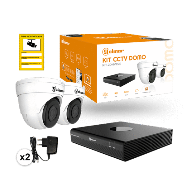 CCTV kit KIT-2DHVR2E with 2 domes