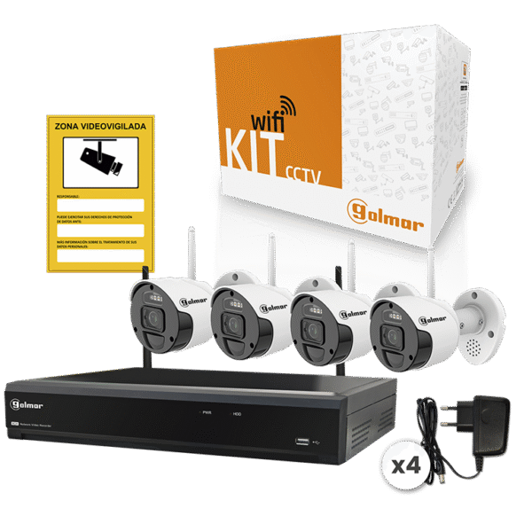 CCTV Kit KIT-4BWIFI wireless video surveillance kit with 4 cameras